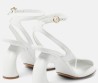 Женские кожаные босоножки Dries Van Noten белые каблук 10,3 см 2024