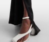 Женские кожаные босоножки Dries Van Noten белые каблук 10,3 см 2024