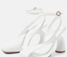 Женские кожаные босоножки Dries Van Noten белые каблук 10,3 см 2024