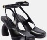 Женские кожаные босоножки Dries Van Noten черные каблук 10,3 см 2024