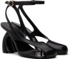 Женские кожаные босоножки Dries Van Noten черные каблук 10,3 см 2024