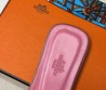 Женские кожаные шлепанцы Hermes Oran розовые 2024