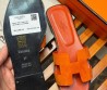 Женские кожаные шлепанцы Hermes Oran оранжевые 2024