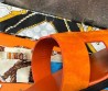 Женские кожаные шлепанцы Hermes Oran оранжевые 2024