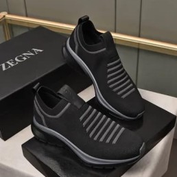 Мужские текстильные кроссовки Ermenegildo Zegna черные 2024