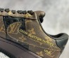 Мужские кожаные кроссовки Louis Vuitton + Nike Air коричневые с монограммами 2024