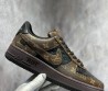 Мужские кожаные кроссовки Louis Vuitton + Nike Air коричневые с монограммами 2024