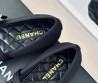 Женские текстильные балетки с ремешком Chanel черные 2024