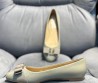 Женские кожаные балетки Salvatore Ferragamo Varina ballet flat серые лакированные 2024