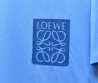 Мужская футболка Loewe оверсайз голубая с синей нашивкой 2024