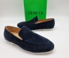 Мужские замшевые лоферы Bottega Veneta синие 2024