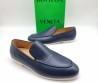 Мужские кожаные лоферы Bottega Veneta синие 2024