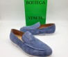 Мужские замшевые лоферы Bottega Veneta голубые 2024