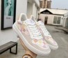 Женские комбинированные кроссовки Louis Vuitton Stadium белые с розовой клеткой 2024