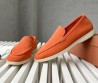 Мужские замшевые лоферы Loro Piana Summer walk оранжевые 2024