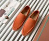 Мужские замшевые лоферы Loro Piana Summer walk оранжевые 2024