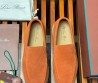 Мужские замшевые лоферы Loro Piana Summer walk оранжевые 2024