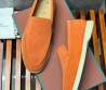 Мужские замшевые лоферы Loro Piana Summer walk оранжевые 2024