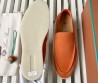 Мужские замшевые лоферы Loro Piana Summer walk оранжевые 2024