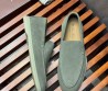 Мужские замшевые лоферы Loro Piana Summer walk серые 2024