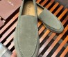 Мужские замшевые лоферы Loro Piana Summer walk серые 2024