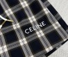 Женские шорты Celine черные с белым в клетку 2024