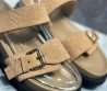Женские замшевые шлепанцы Louis Vuitton Bom Dia flat comfort бежевые 2024