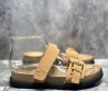 Женские замшевые шлепанцы Louis Vuitton Bom Dia flat comfort бежевые 2024