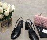 Женские кожаные туфли Chanel с квадратным носком черные 2024