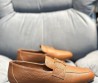 Женские кожаные лоферы Louis Vuitton коричневые с логотипом 2024