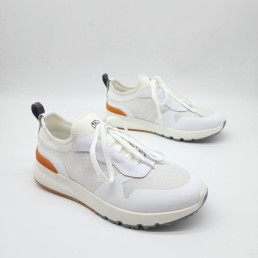 Мужские комбинированные кроссовки Brunello Cucinelli белые 2024