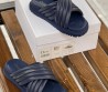 Женские кожаные шлепанцы Christian Dior синие 2024