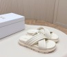 Женские кожаные шлепанцы Christian Dior белые 2024