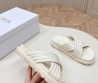 Женские кожаные шлепанцы Christian Dior белые 2024