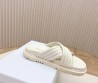 Женские кожаные шлепанцы Christian Dior белые 2024