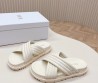Женские кожаные шлепанцы Christian Dior белые 2024