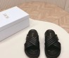 Женские кожаные шлепанцы Christian Dior черные 2024