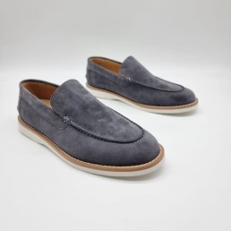 Мужские замшевые лоферы Brunello Cucinelli темно-серые 2024