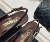 Женские кожаные туфли Chanel черные каблук 9,5 см 2024