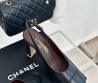 Женские кожаные туфли Chanel черные каблук 9,5 см 2024