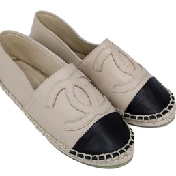 Женские кожаные эспадрильи Chanel Cruise Full Beige/Black