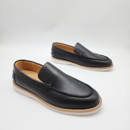 Мужские кожаные лоферы Brunello Cucinelli черные 2024