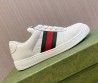 Мужские кожаные кроссовки Gucci белые с полосками 2024