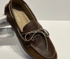 Женские кожаные лоферы Miu Miu коричневые со шнурком 2024