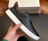 Мужские кожаные кеды без шнурков Santoni черные 2024