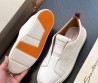 Мужские кожаные кеды без шнурков Santoni белые 2024