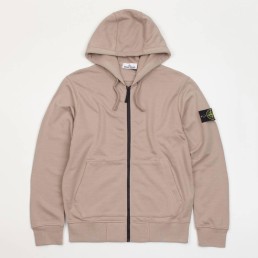 Мужское худи на молнии Stone Island бежевое 2024