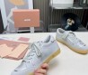 Женские кожаные кроссовки Miu Miu Bleached leather серые с замшевым носом 2024