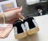 Женские кожаные кроссовки Miu Miu Bleached leather серые с черным замшевым носом 2024