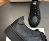 Мужские кожаные кеды Santoni черные 2024
